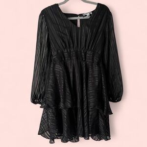 Charlotte Russe Elegant Black Long Sleeve Dress (hidden tears)